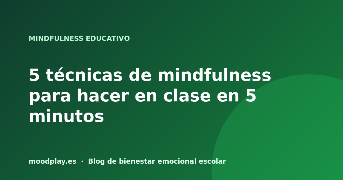 Portada del artículo: 5 técnicas de mindfulness para hacer en clase en 5 minutos