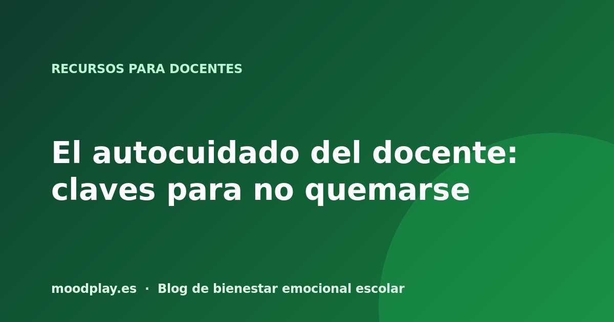 Portada del artículo: El autocuidado del docente: claves para no quemarse