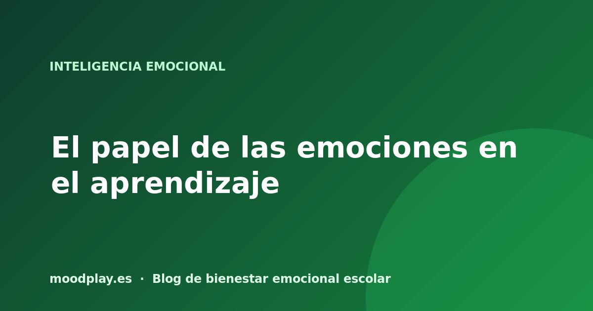 Portada del artículo: El papel de las emociones en el aprendizaje